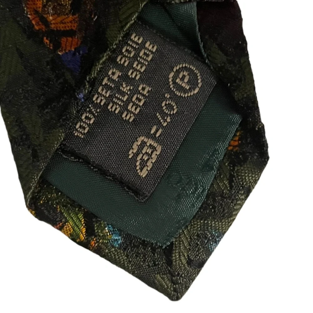 Ermenegildo‎ Zegna Metallic Abstract Floral Silk Neck Tie